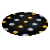 LEIDENE lichten, close-up abstracte achtergrond. Snijplank (Hoek)