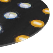 LEIDENE lichten, close-up abstracte achtergrond. Snijplank (Hoek)