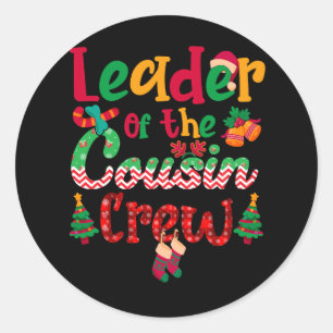 Leider van de Neef Crew met kerstbuffels Red Pl. Ronde Sticker