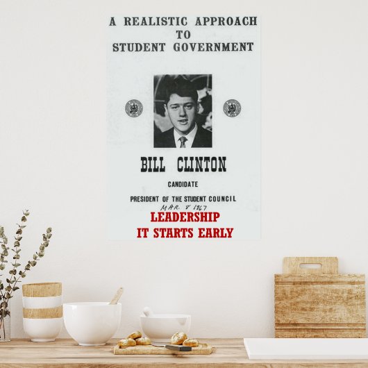 Leiderschap Bill Clinton aan de Georgetown Univers Poster (Keuken)