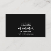 leiderschap is gebaseerd op inspiratie en niet op  visitekaartje (Voorkant)