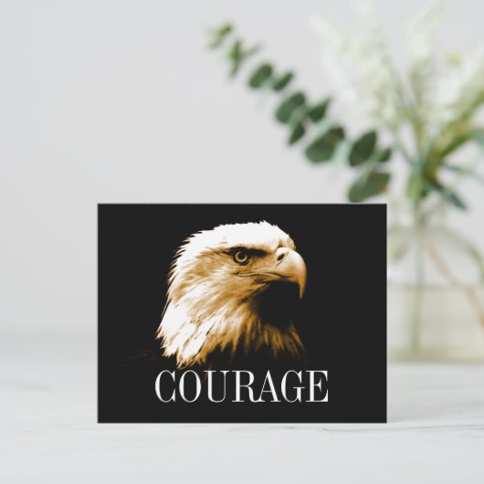 Leiderschap Moed Onbevreesde Kale Eagle Briefkaart (Staand voorkant)