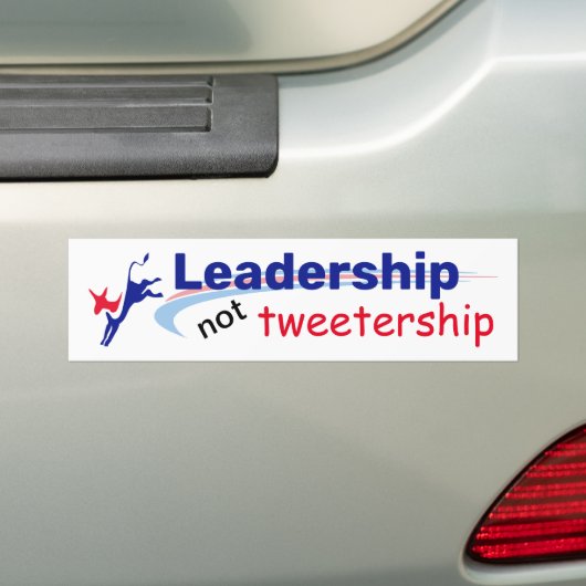 Leiderschap niet tweetership bumpersticker (Op auto)