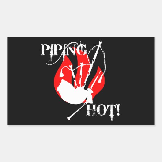 Leiding heet! rechthoekige sticker (Voorkant)