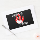 Leiding heet! rechthoekige sticker (Envelop)