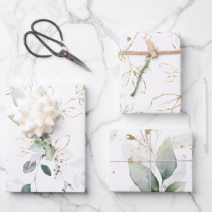 Leidingen Foliage Botanische Gold-Waterverf Inpakpapier Vel