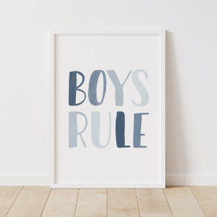Leidraad Blauwe Kinder kamer Poster