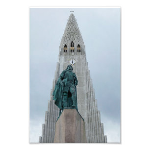 Leif Erikson Statue, IJsland, 8x12 Foto Afdruk