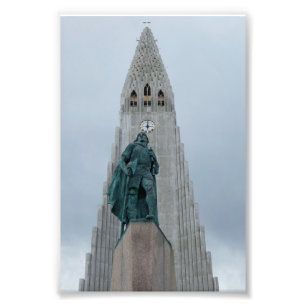 Leif Erikson Statue IJsland Foto Afdruk