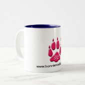 Leigh rose mignon, tasse bleue à deux tons (Devant gauche)