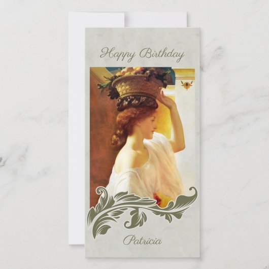 Leighton Girl-mandje van fruit CC1195 Birthday Car Feestdagenkaart (Voorkant)