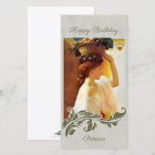 Leighton Girl-mandje van fruit CC1195 Birthday Car Feestdagenkaart (Voorkant / Achterkant)