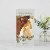 Leighton Girl-mandje van fruit CC1195 Birthday Car Feestdagenkaart (Staand voorkant)