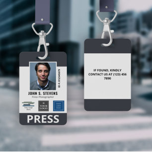 Leigrijze 3 Logos Pers ID Badge
