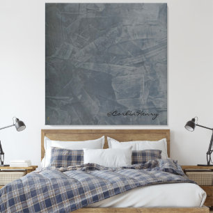 Leigrijze Gestuctuurde Pleister Minimalist Canvas Afdruk