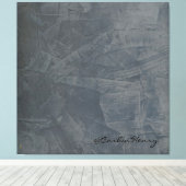 Leigrijze Gestuctuurde Pleister Minimalist Canvas Afdruk (Insitu (Houten vloer))
