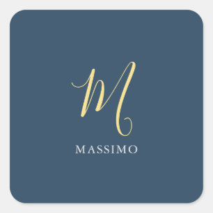 Leigrijze Jasmin Monogram Eigennnaam Speciale Cade Vierkante Sticker