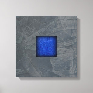 Leigrijze moderne canvas kunst — Donkerblauw