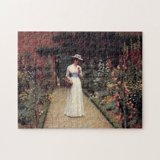 Leihgton Lady in een tuin Legpuzzel (Horizontaal)