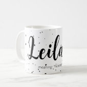 Leilani Name Betekenis van de minuscule moderne Mo Koffiemok (Voorkant links)