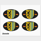 Leipzig Allemagne Sticker ovale de style euro (Feuille)