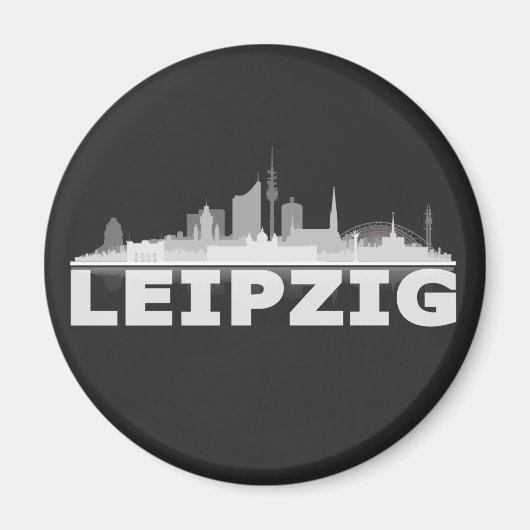 Leipzig City Skyline Aimant / Réfrigérateur (Devant)