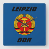 Leipzig, DDR - Oost-Duitsland Vierkante Klok (Voorkant)