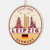 Leipzig Duitsland City Skyline Emblem Keramisch Ornament (Links)