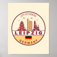 Leipzig Duitsland City Skyline Emblem