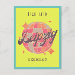 Leipzig Duitsland kleurrijk geel decor Briefkaart