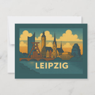 Leipzig Duitsland Stad Kunst Briefkaart