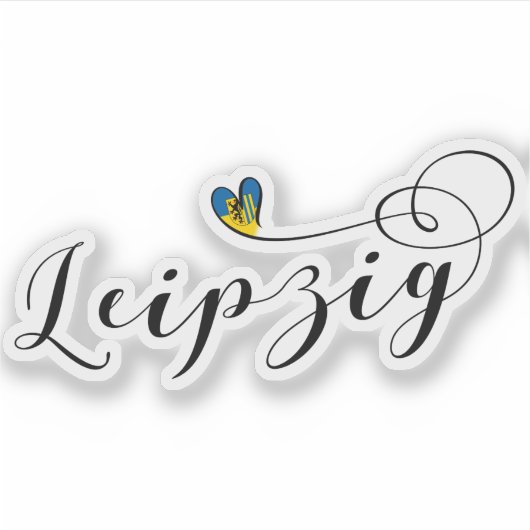 Leipzig Heart Flag Sticker (Voorkant)
