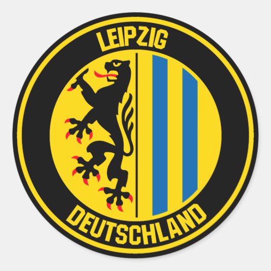 Leipzig Round Emblem Ronde Sticker (Voorkant)