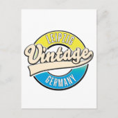 Leipzig vintage stijl logo. briefkaart (Voorkant)