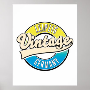 Leipzig vintage stijl logo. poster