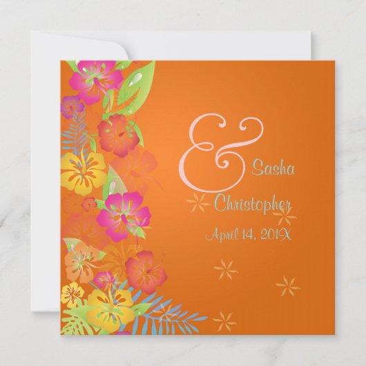 Leis/Luau/hibiscus Wedding Invitations Kaart (Voorkant)