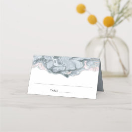 Leistblauw en Blush roze marmer-plaatskaarten