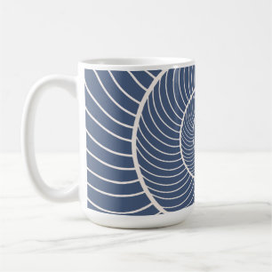 Leistblauwe crème spiraal slakkfibonacci koffie mu koffiemok