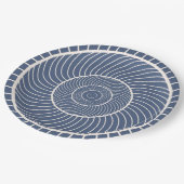 Leistblauwe crème spiraalslakkenfibonacci papieren bordje (Gekanteld)