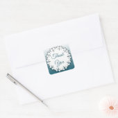 Leistblauwe gradiënt en zwart Dank u wel stickers (Envelop)
