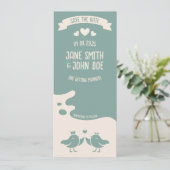 Leiste Blauwe Vogel Lied Save The Date (Staand voorkant)