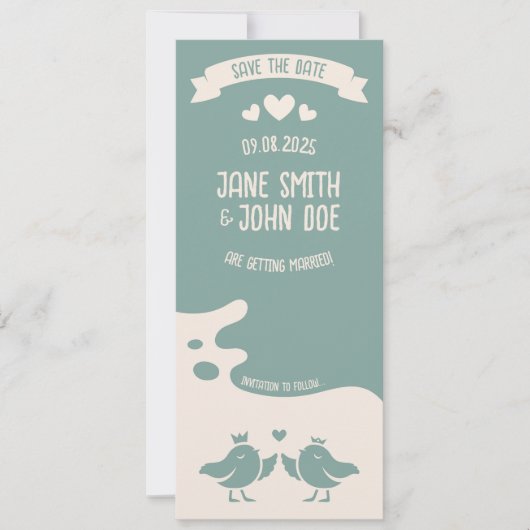 Leiste Blauwe Vogel Lied Save The Date (Voorkant)
