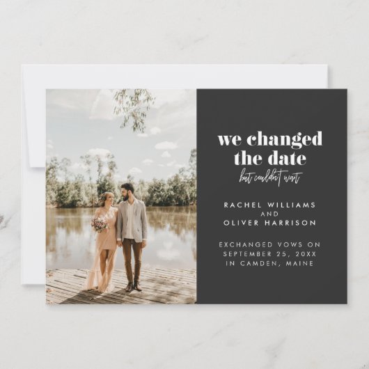 Leiste Wij hebben de datum veranderd maar konden n Aankondiging (Voorkant)