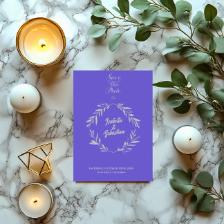 Leisteenblauw en zilver diamant Save the Date-huwe Kaart