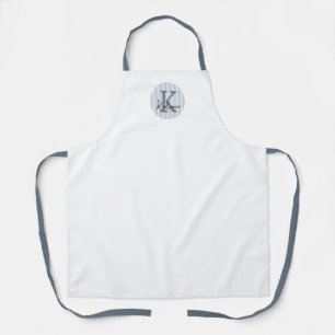 Leisteenblauw Houtskool Custom Gestreepte Cirkel M Schort