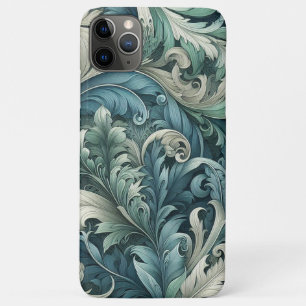 Leisteenblauwe Tealgroene Grijze Paisley Kunstpatr iPhone 11 Pro Max Hoesje