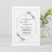 Leisteenblauwe Varens Uitnodiging (Staand voorkant)