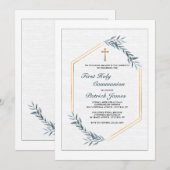 Leisteenblauwe Varens Uitnodiging (Voorkant / Achterkant)