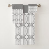 Leistgrijs wit en zwart modern bad handdoek (Insitu)
