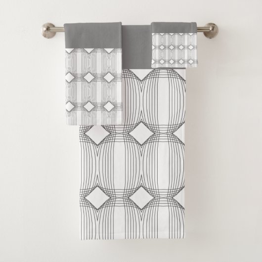 Leistgrijs wit en zwart modern bad handdoek (Insitu)